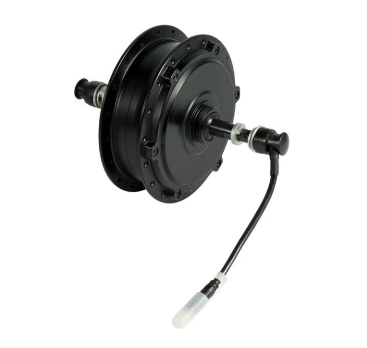 Silnik 350W / 500W EPR03 – widok boczny – tylne koło wolnobieg | EBP Silnik 350W / 500W EBP EPR03 – widok boczny z przewodem – tylne koło wolnobieg